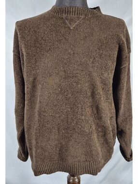 Domani Uomo Brown Chenille Wool Blend Oversized 90s Sweater Mens M